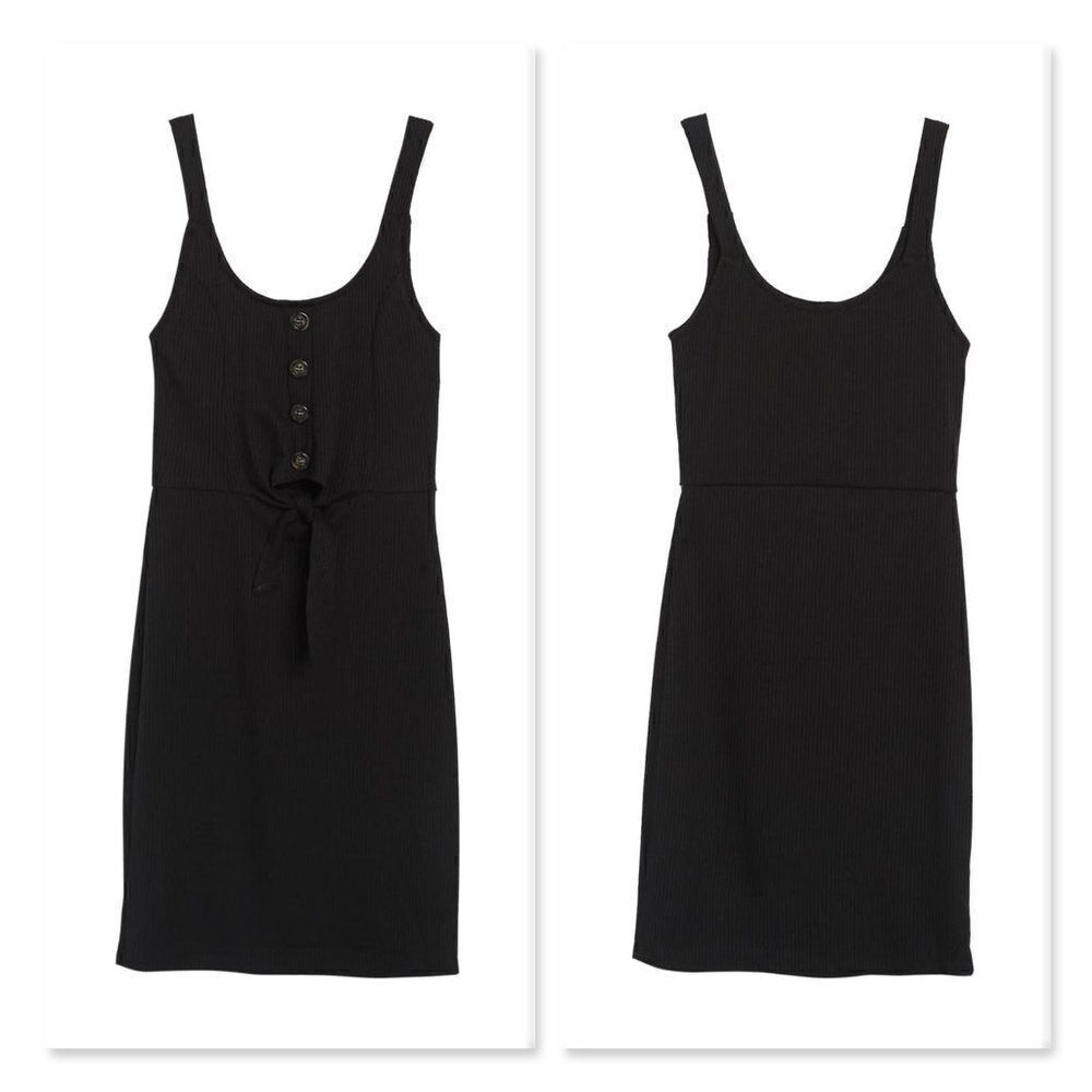 Velvet Torch Ribbed Knit Tie Front Mini Dress